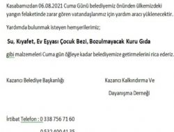 Kazancı Yardımlaşma Derneğinden Duyuru var